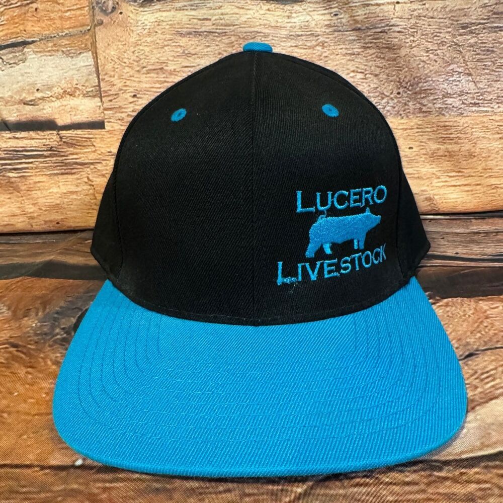 Yupoong 110 Flexfit Tech Snapback Hat Men's Adjustable Black Blue Livestock